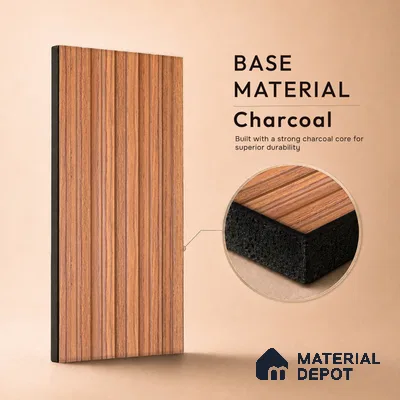 Wooden Look PN 07709 9.1 ft x 4.9 inch Charcoal Panel - 12 mm | Suitable for Living Room, Bedroom & TV Cabinet | Width is Subjected to 5% Variation