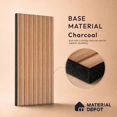 Wooden Look PN 07716 9.1 ft x 4.9 inch Charcoal Panel - 12 mm | Suitable for Living Room, Bedroom & TV Cabinet | Width is Subjected to 5% Variation
