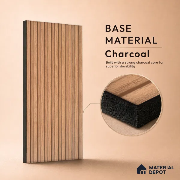 Wooden Look PN 07716 9.1 ft x 4.9 inch Charcoal Panel - 12 mm | Suitable for Living Room, Bedroom & TV Cabinet | Width is Subjected to 5% Variation