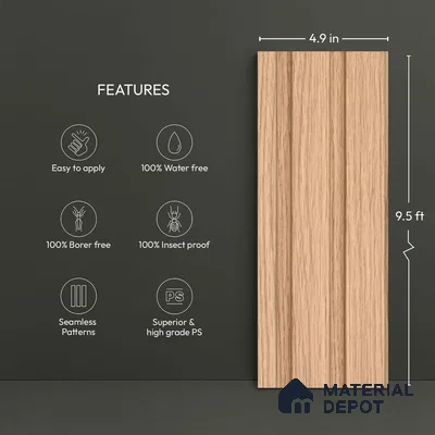 Wooden Look PN 00800 9.5 ft x 4.9 inch Charcoal Panel - 12 mm | Suitable for Feature Wall, TV Unit & Living Room | Width is Subjected to 5% Variation