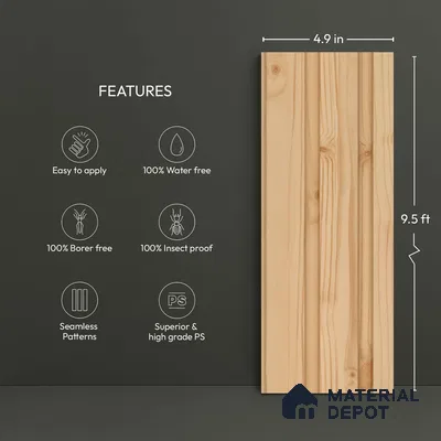 Wooden Look PN 00801 9.5 ft x 4.9 inch Charcoal Panel - 12 mm | Suitable for Feature Wall, TV Unit & Living Room | Width is Subjected to 5% Variation