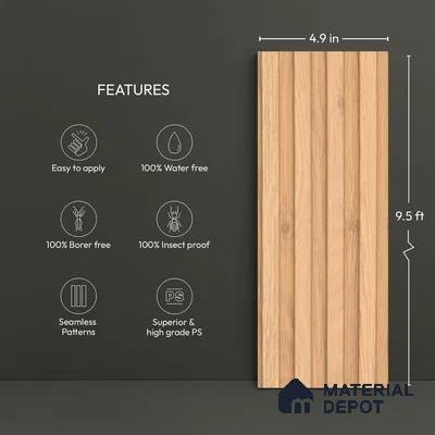 Wooden Look PN 00808 9.5 ft x 4.9 inch Charcoal Panel - 12 mm | Suitable for Feature Wall, TV Unit & Living Room | Width is Subjected to 5% Variation