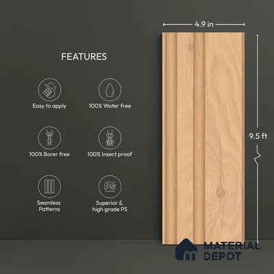Wooden Look PN 04609 9.5 ft x 4.9 inch Charcoal Panel - 12 mm | Suitable for Feature Wall, TV Unit & Living Room | Width is Subjected to 5% Variation