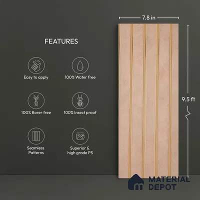 Pink Marble Look PN 05749 9.5 ft x 7.8 inch Charcoal Panel - 12 mm | Suitable for Feature Wall, TV Unit & Living Room | Width is Subjected to 5% Variation