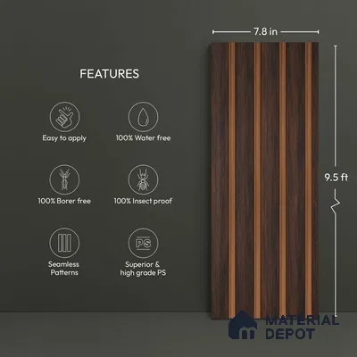 Brown Fabric Look PN 05771 9.5 ft x 7.8 inch Charcoal Panel - 12 mm | Suitable for Feature Wall, TV Unit & Living Room | Width is Subjected to 5% Variation
