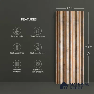 Multi Colour Metallic Look PN 05781 9.5 ft x 7.8 inch Charcoal Panel - 12 mm | Suitable for Feature Wall, TV Unit & Living Room | Width is Subjected to 5% Variation