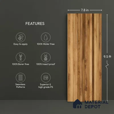 Wooden Look PN 06169 9.5 ft x 7.8 inch Charcoal Panel - 12 mm | Suitable for Feature Wall, TV Unit & Living Room | Width is Subjected to 5% Variation