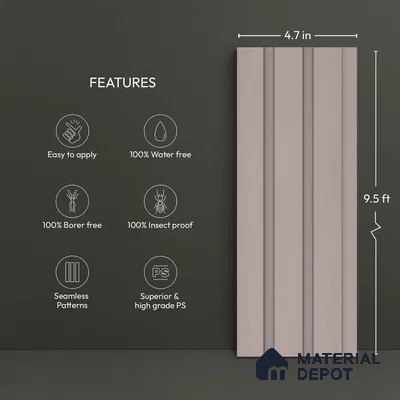 Grey Plain Colour Look PN 06219 9.5 ft x 4.7 inch Charcoal Panel - 12 mm | Suitable for Feature Wall, TV Unit & Living Room | Width is Subjected to 5% Variation
