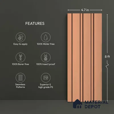 Orange Plain Colour Look PN 06222 9.5 ft x 4.7 inch Charcoal Panel - 12 mm | Suitable for Feature Wall, TV Unit & Living Room | Width is Subjected to 5% Variation