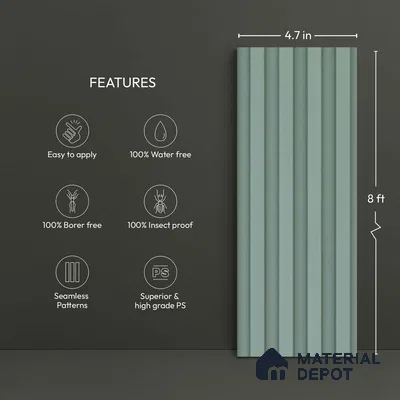 Green Plain Colour Look PN 06245 9.5 ft x 4.7 inch Charcoal Panel - 12 mm | Suitable for Feature Wall, TV Unit & Living Room | Width is Subjected to 5% Variation