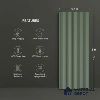 Green Metallic Look PN 06252 9.5 ft x 4.7 inch Charcoal Panel - 12 mm | Suitable for Feature Wall, TV Unit & Living Room | Width is Subjected to 5% Variation