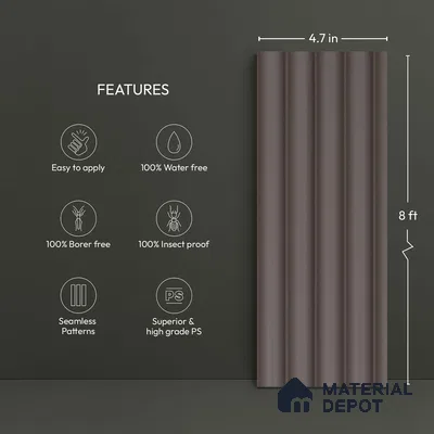 Brown Plain Colour Look PN 06259 9.5 ft x 4.7 inch Charcoal Panel - 12 mm | Suitable for Feature Wall, TV Unit & Living Room | Width is Subjected to 5% Variation