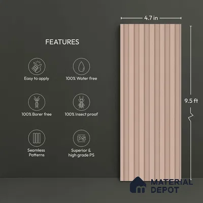 Beige Plain Colour Look PN 06261 B 9.5 ft x 4.7 inch Charcoal Panel - 12 mm | Suitable for Feature Wall, TV Unit & Living Room | Width is Subjected to 5% Variation