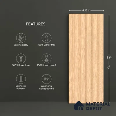 Wooden Look PN 06279 9.5 ft x 4.7 inch Charcoal Panel - 12 mm | Suitable for Feature Wall, TV Unit & Living Room | Width is Subjected to 5% Variation