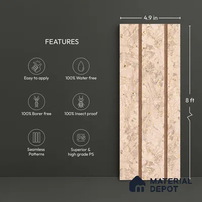 Cream Fabric Look PN 03019 8 ft x 4.9 inch Charcoal Panel - 8 mm | Suitable for Feature Wall, TV Unit & Living Room | Width is Subjected to 5% Variation