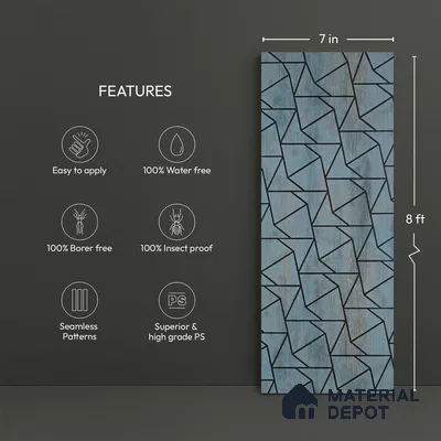 Blue Rustic Look PN 03253 8 ft x 7 inch Charcoal Panel - 8 mm | Suitable for Feature Wall, TV Unit & Living Room | Width is Subjected to 5% Variation