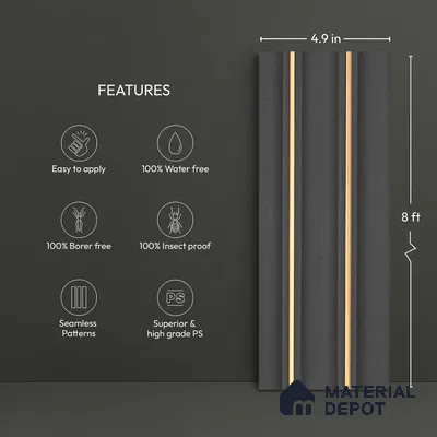 Wooden Look PN 04074 9.5 ft x 4.9 inch Charcoal Panel - 12 mm | Suitable for Feature Wall, TV Unit & Living Room | Width is Subjected to 5% Variation