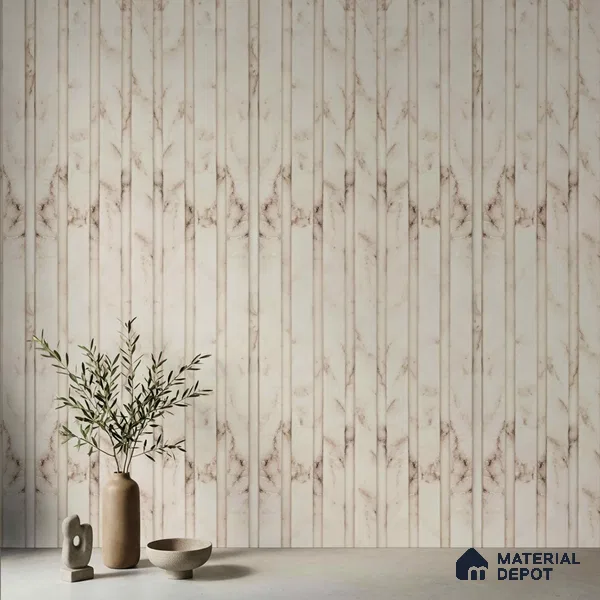 White Marble Look PN 03279 8 ft x 4.9 inch Charcoal Panel - 8 mm | Suitable for Feature Wall, TV Unit & Living Room | Width is Subjected to 5% Variation