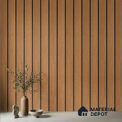 Wooden Look PN 03297 8 ft x 4.9 inch Charcoal Panel - 8 mm | Suitable for Feature Wall, TV Unit & Living Room | Width is Subjected to 5% Variation