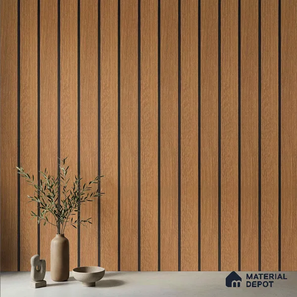 Wooden Look PN 03297 8 ft x 4.9 inch Charcoal Panel - 8 mm | Suitable for Feature Wall, TV Unit & Living Room | Width is Subjected to 5% Variation