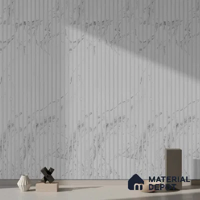 White Marble Look PN 03849 9.5 ft x 6 inch Charcoal Panel - 10 mm | Suitable for Feature Wall, TV Unit & Living Room | Width is Subjected to 5% Variation