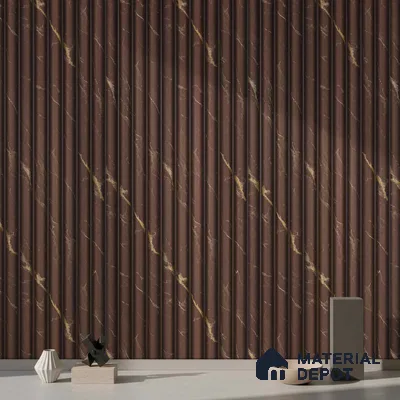 Brown Marble Look PN 03901 9.5 ft x 6 inch Charcoal Panel - 10 mm | Suitable for Feature Wall, TV Unit & Living Room | Width is Subjected to 5% Variation