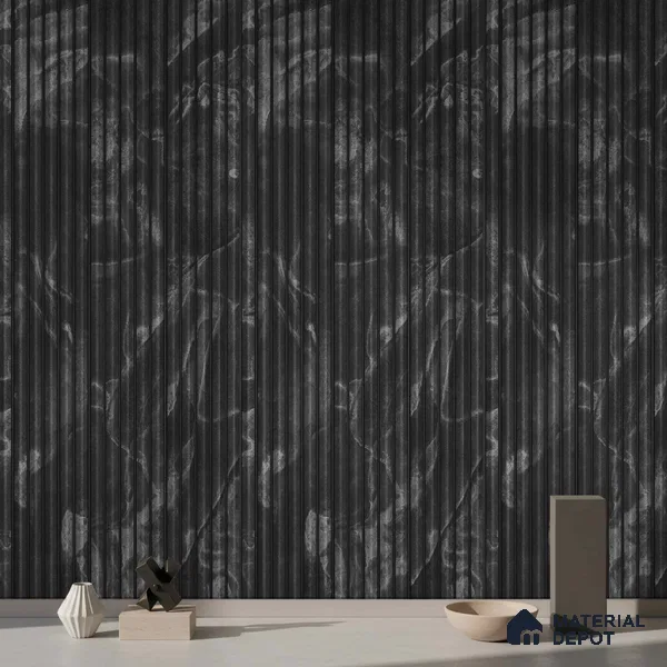Grey Metallic Look PN 03908 9.5 ft x 6 inch Charcoal Panel - 10 mm | Suitable for Feature Wall, TV Unit & Living Room | Width is Subjected to 5% Variation