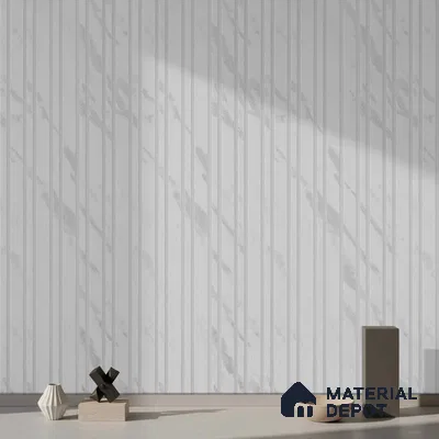White Marble Look PN 03915 9.5 ft x 6 inch Charcoal Panel - 10 mm | Suitable for Feature Wall, TV Unit & Living Room | Width is Subjected to 5% Variation