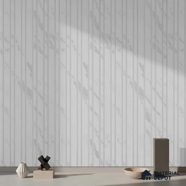 White Marble Look PN 03915 9.5 ft x 6 inch Charcoal Panel - 10 mm | Suitable for Feature Wall, TV Unit & Living Room | Width is Subjected to 5% Variation