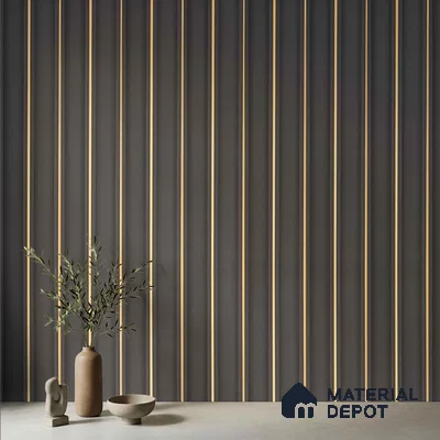 Wooden Look PN 04074 9.5 ft x 4.9 inch Charcoal Panel - 12 mm | Suitable for Feature Wall, TV Unit & Living Room | Width is Subjected to 5% Variation