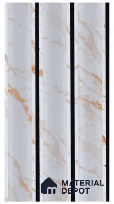 Light Grey Marble Look PN 07941 8 ft x 5 inch Charcoal Panel/Louver - 11 mm
