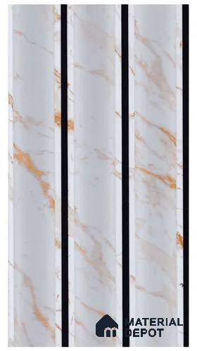 Light Grey Marble Look PN 07941 8 ft x 5 inch Charcoal Panel/Louver - 11 mm