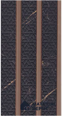 Wenge Brown Fabric Look PN 07943 8 ft x 5 inch Charcoal Panel/Louver - 11 mm