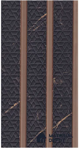 Wenge Brown Fabric Look PN 07943 8 ft x 5 inch Charcoal Panel/Louver - 11 mm