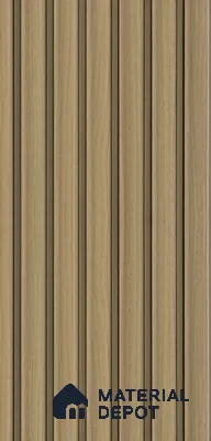 PN 07389 Wood Look Louver 8 ft x 0.8 ft Texture Finish  - 10 mm | Suitable for Feature Wall, TV Unit & Living Room