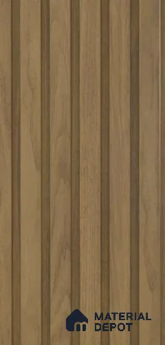 PN 07393 Wood Look Louver 8 ft x 0.8 ft Texture Finish  - 10 mm | Suitable for Feature Wall, TV Unit & Living Room