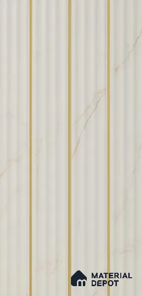 PN 07424 Marble Look Louver 10 ft x 0.8 ft Texture Finish - 10 mm | Suitable for Feature Wall, TV Unit & Living Room