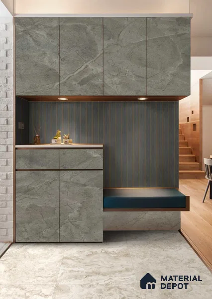LM 25021 Marble Look Decorative Laminate 8 ft x 4 ft Texture Finish  - 1 mm | Suitable for Feature Wall, TV Unit & Living Room