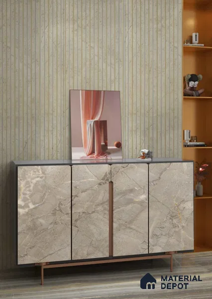 LM 25022 Marble Look Decorative Laminate 8 ft x 4 ft Texture Finish  - 1 mm | Suitable for Feature Wall, TV Unit & Living Room