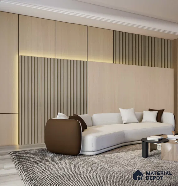 LM 25023 Wooden Look Decorative Laminate 8 ft x 4 ft Texture Finish - 1 mm | Suitable for Feature Wall, TV Unit & Living Room