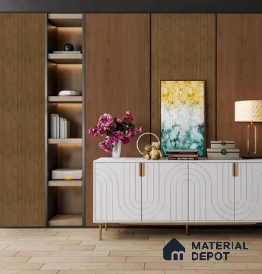 LM 25025 Wooden Look Decorative Laminate 8 ft x 4 ft Texture Finish  - 1 mm | Suitable for Feature Wall, TV Unit & Living Room