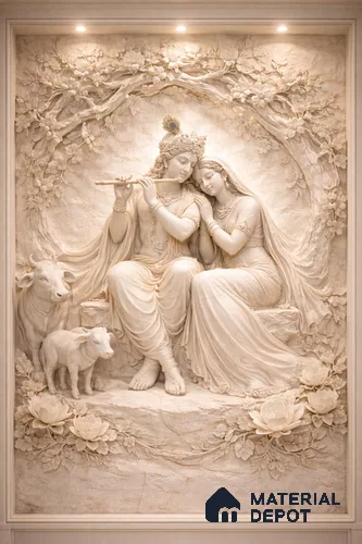 WL 00450 Radha Krishna Divine Harmony 6 ft x 4 ft Natural Sone Cladding - 50 mm