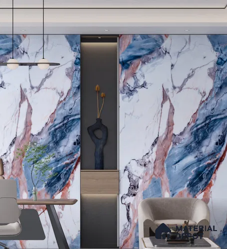 Marble Look PN 06705  8 ft x 4 ft Texture Finish SPC Wall Panel - 1.5 mm | Suitable for TV Unit, Wardrobe, Kitchen Cabinets