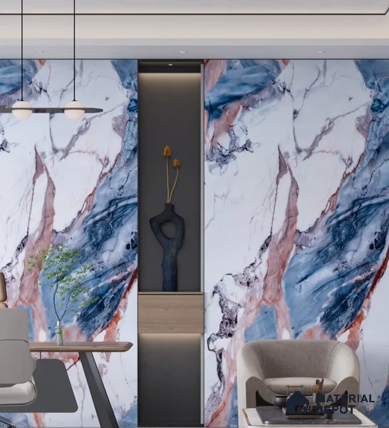 Marble Look PN 06705  8 ft x 4 ft Texture Finish Decorative Wall Panel - 1.5 mm | Suitable for TV Unit, Wardrobe, Kitchen Cabinets