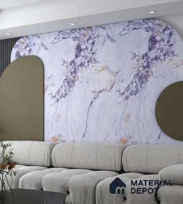 Marble Look PN 06706  8 ft x 4 ft Texture Finish Decorative Wall Panel - 1.5 mm | Suitable for TV Unit, Wardrobe, Kitchen Cabinets