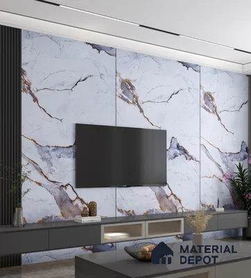 Marble Look PN 06707  8 ft x 4 ft Texture Finish Decorative Wall Panel - 1.5 mm | Suitable for TV Unit, Wardrobe, Kitchen Cabinets