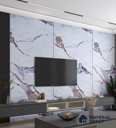 Marble Look PN 06707 8 ft x 4 ft Texture Finish SPC Wall Panel - 1.5 mm | Suitable for TV Unit, Wardrobe, Kitchen Cabinets
