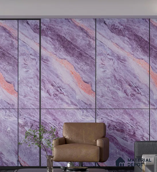 Marble Look PN 06710  8 ft x 4 ft Texture Finish Decorative Wall Panel - 1.5 mm | Suitable for TV Unit, Wardrobe, Kitchen Cabinets