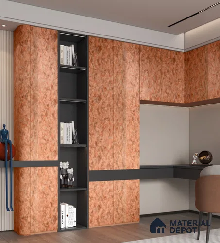 Marble Look PN 06712 8 ft x 4 ft Texture Finish SPC Wall Panel - 1.5 mm | Suitable for TV Unit, Wardrobe, Kitchen Cabinets