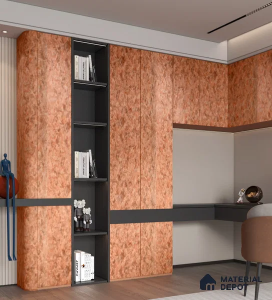 Marble Look PN 06712 8 ft x 4 ft Texture Finish Decorative Wall Panel - 1.5 mm | Suitable for TV Unit, Wardrobe, Kitchen Cabinets